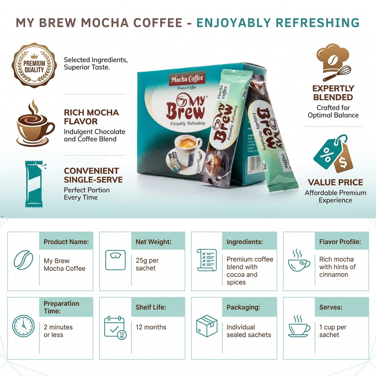 My Brew Mocha Coffee Pack of 15